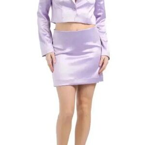 NWT House of Harlow 1960 Purple Mini Satin Skirt